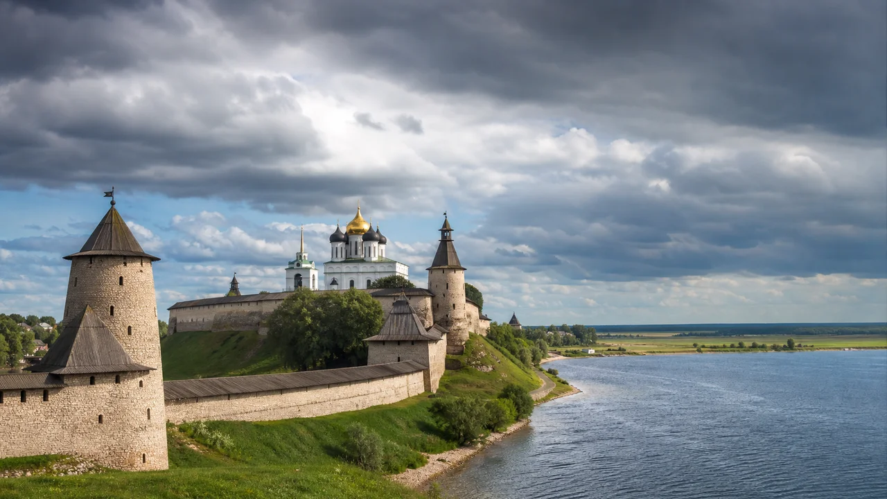 Псковский Кром, река Великая и исторический ландшафт Псковской области