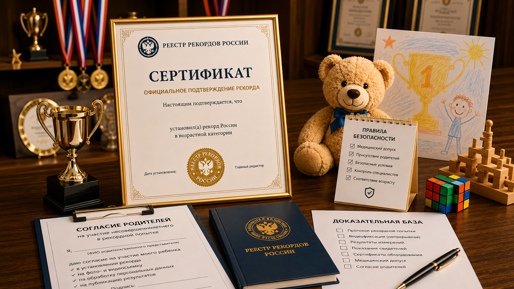 Рекорд ребёнка в России: согласие родителей, правила безопасности и публикация данных