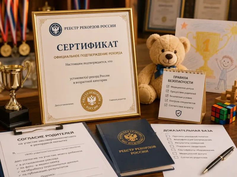 Рекорд ребёнка в России: согласие родителей, правила безопасности и публикация данных