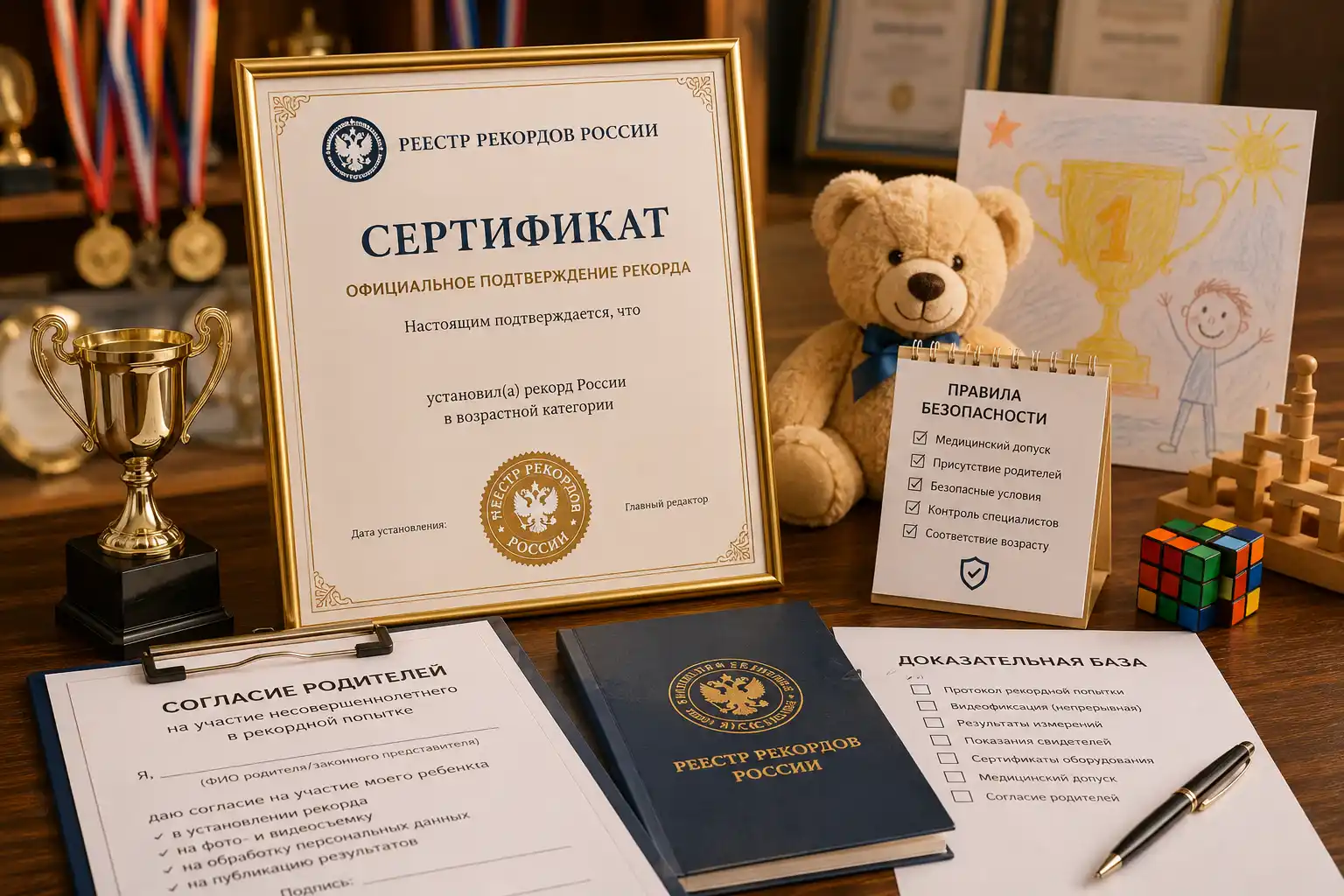 Рекорд ребёнка в России: согласие родителей, правила безопасности и публикация данных