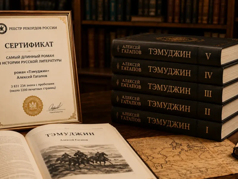Самый длинный роман в истории русской литературы: «Тэмуджин» Алексея Гатапова вошёл в Книгу рекордов России