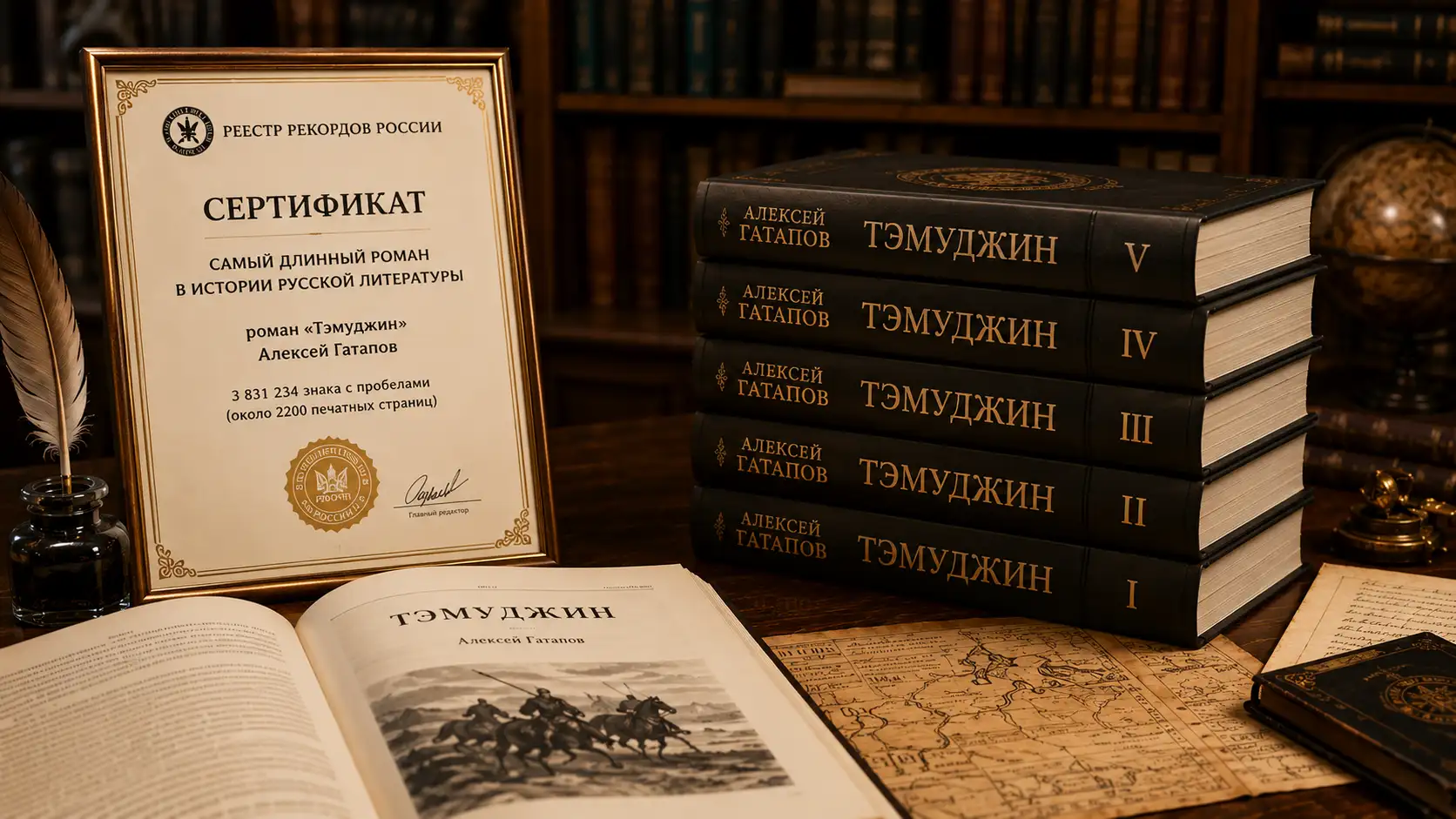 Самый длинный роман в истории русской литературы: «Тэмуджин» Алексея Гатапова вошёл в Книгу рекордов России