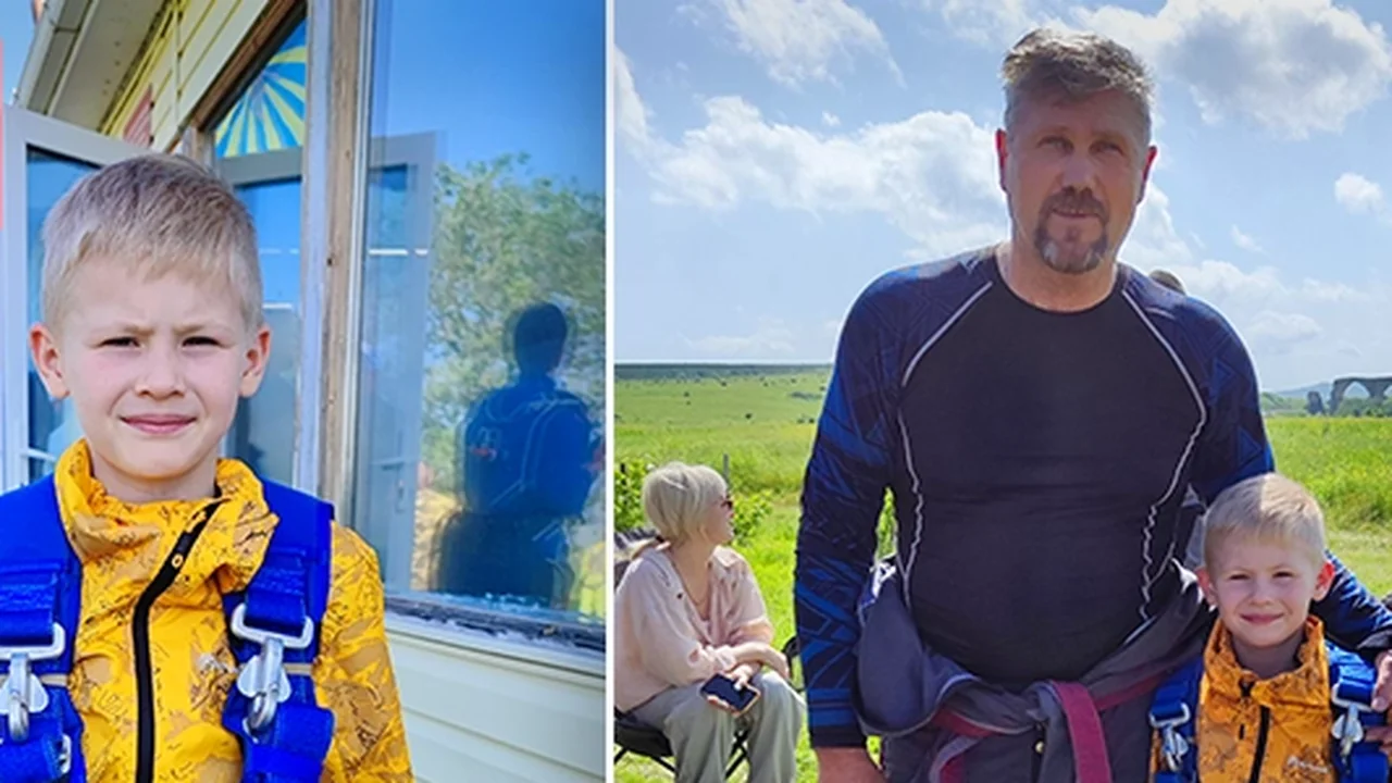 Лев Ханин после прыжка с парашютом в тандеме